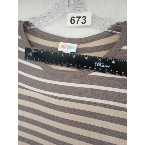 LuLaRoe NWT Julia Dress Size XS Taupe/Beige Stripes Casual Stretch Bodycon Fit - Picture 6 of 16